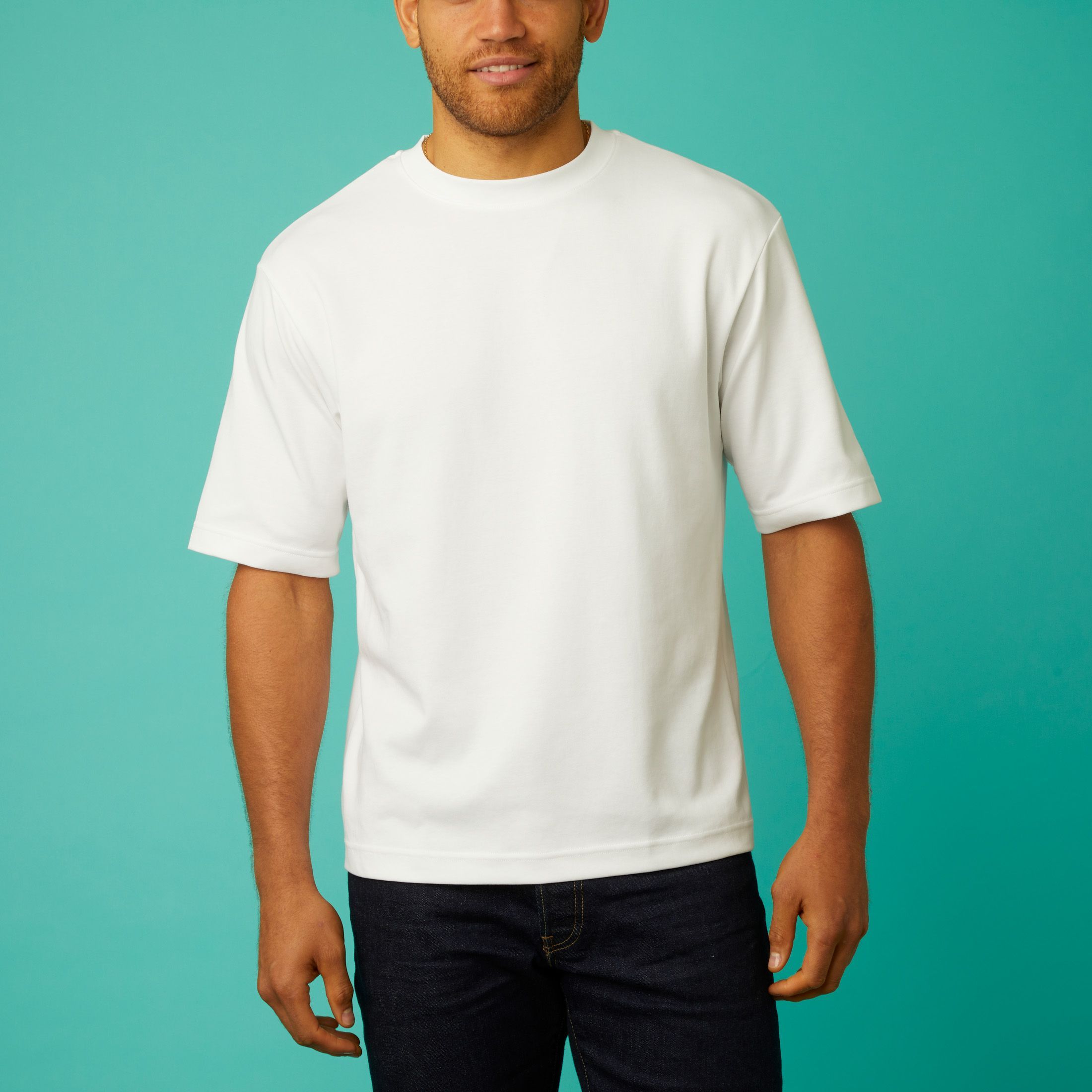 Men's dressy white t shirt online