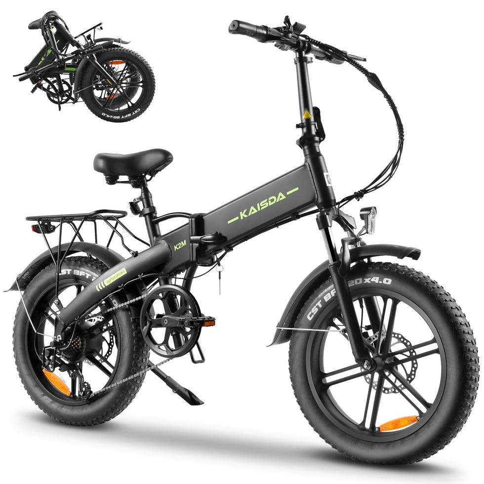 KAISDA Bicicletta Elettrica Pieghevole 20 Pollici 4.0 Fat Tire 7 Velocità Bici Elettrica Controllo di Crociera,48V 13Ah Batteria Rimovibile,Display LCD,Nero