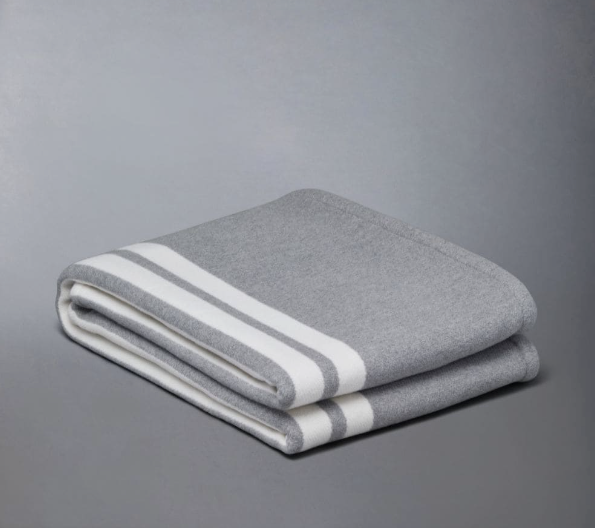 Wool Cashmere 4-Bar Blanket 