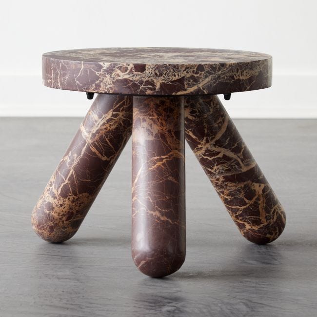 Red Marble Side Table