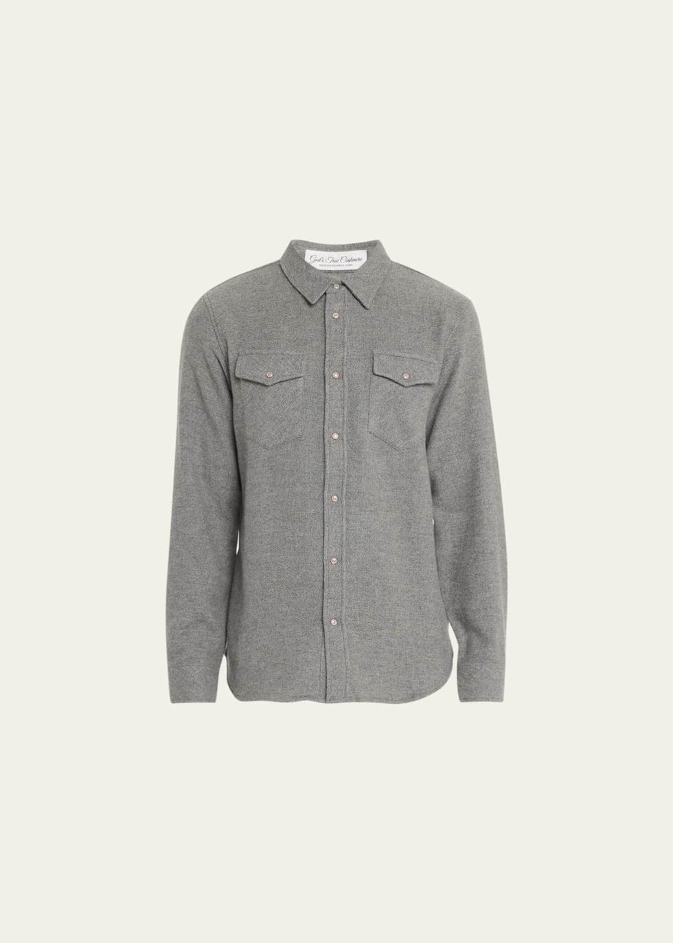 Men's Grey Solid Cashmere Shirt