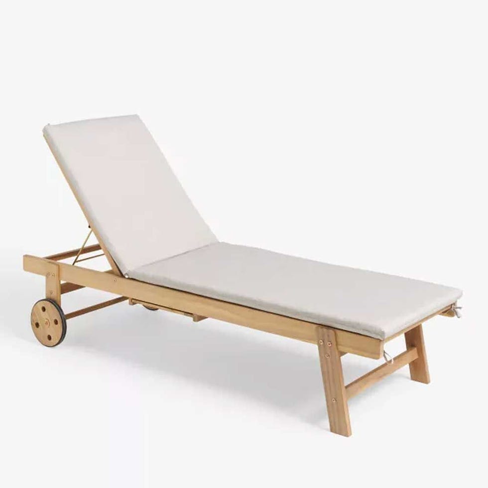 ANYDAY Acacia Wood Sun Lounger, Natural