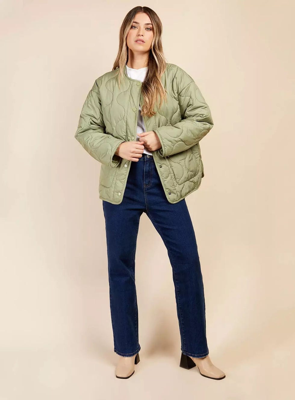 Vogue Williams Khaki Quilted Jacket