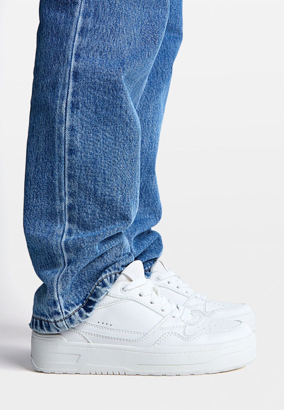 Zapatillas deportivas de mujer estilo bamba, suela con volumen de 5 cm y cierre cordones