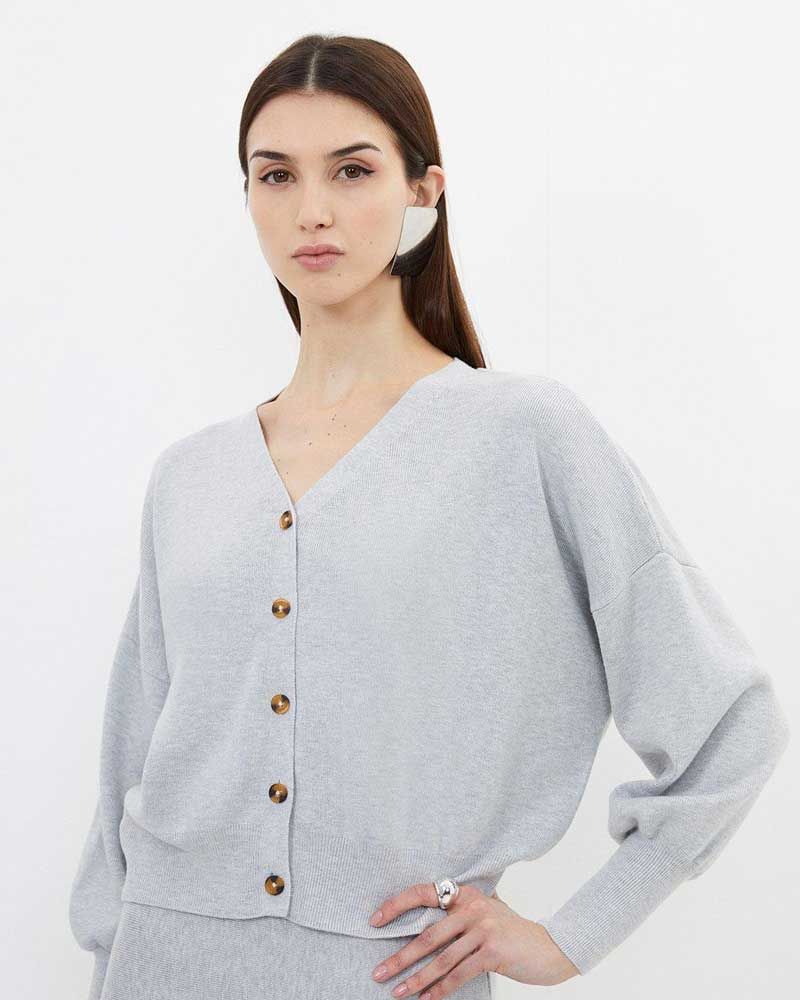 Premium Wool Button Through Knit Cardi