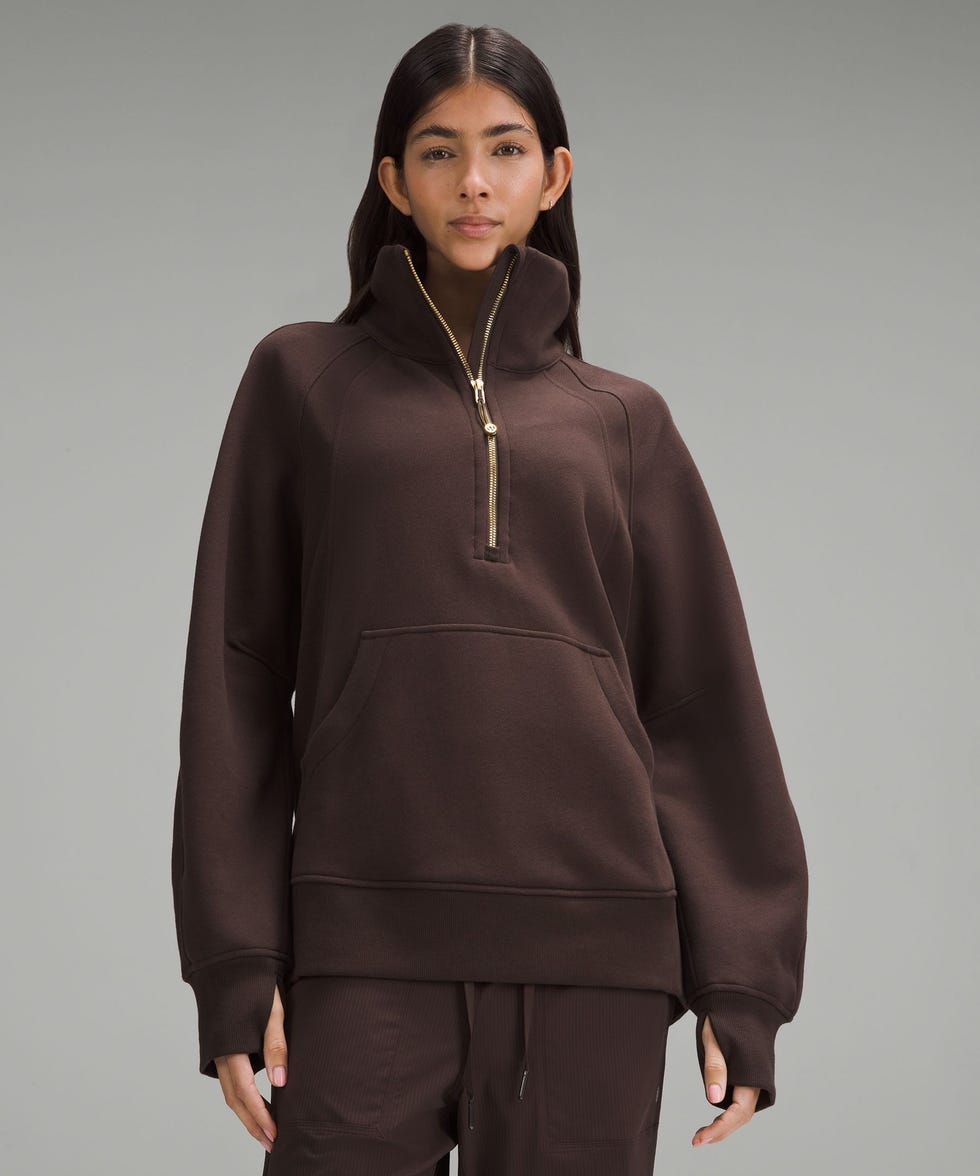 Scuba Oversized Funnel-Neck Half Zip Long
