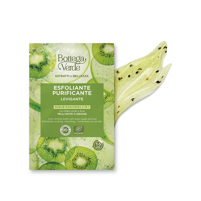 Maschera Scrub 2 in 1 con Mela verde e Kiwi