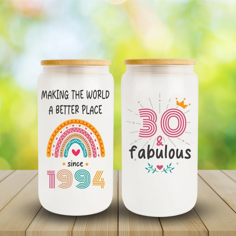 30th Birthday Frosted Glass Cup 