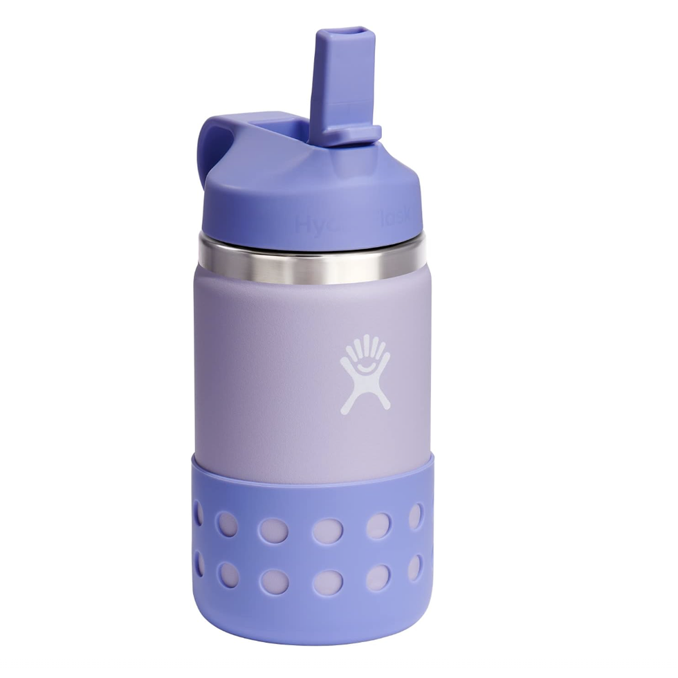 Kids Wide Mouth Water Bottle with Straw Cap