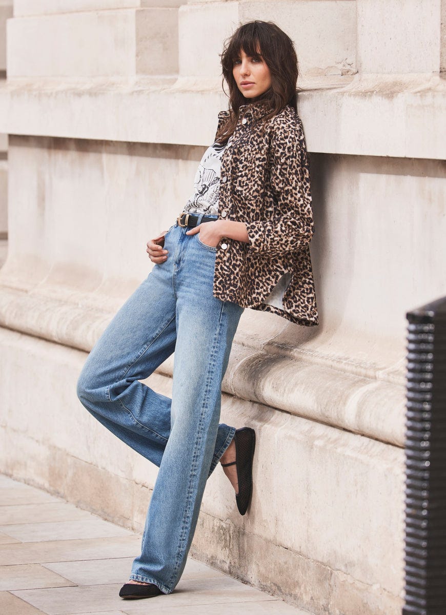 Leopard Print Denim Shacket
