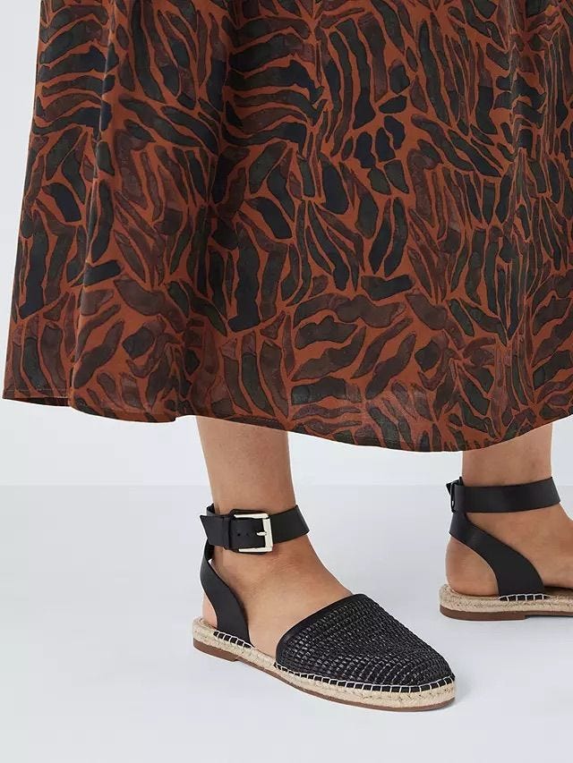 Hydie Raffia 2 Part Open Espadrille Sandals