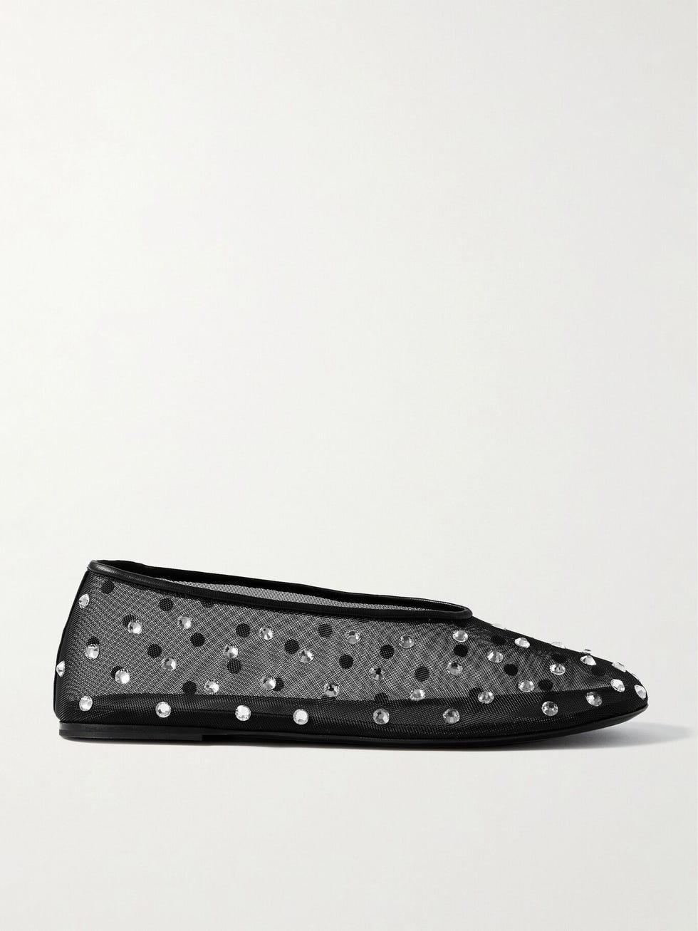 Marcie crystal-embellished mesh ballet flats