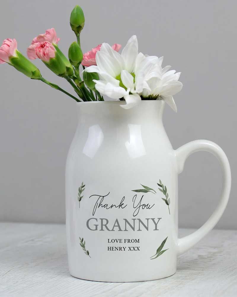 Personalised Flower Jug/Ceramic Vase.