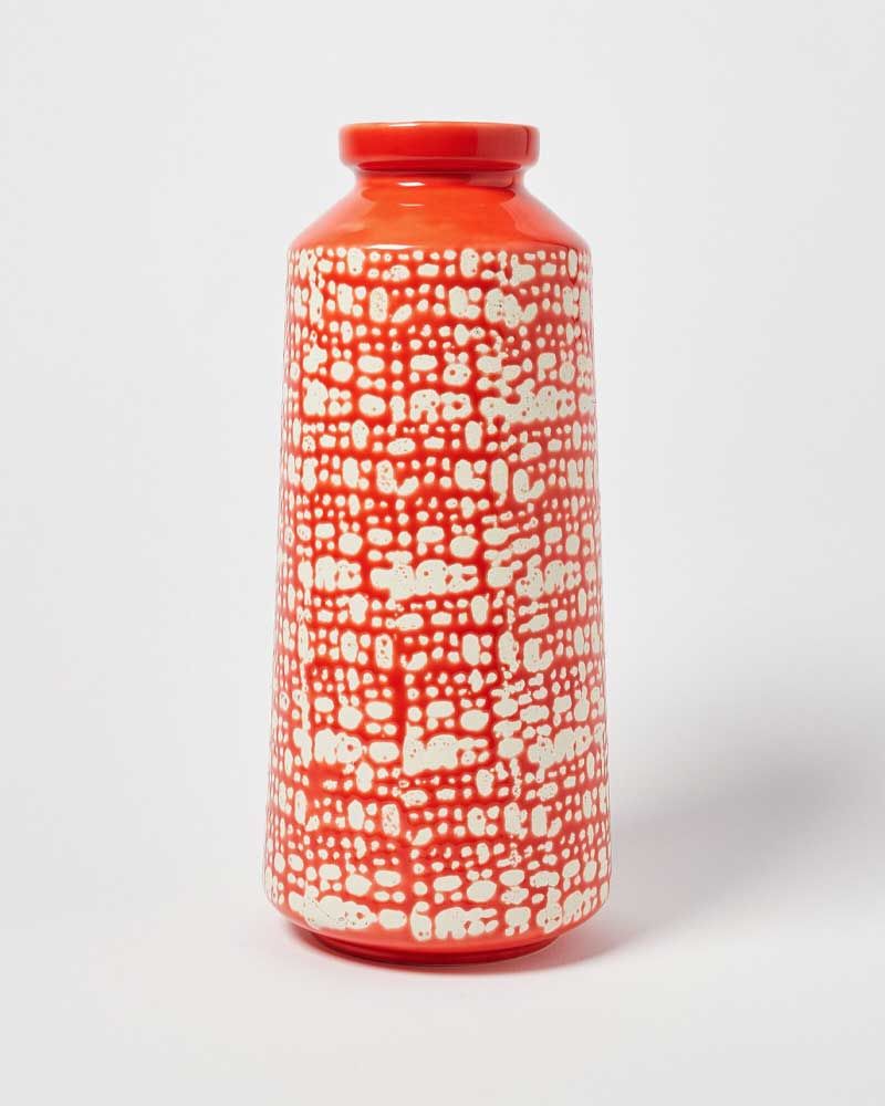 Amber Red Speckled Ceramic Vase