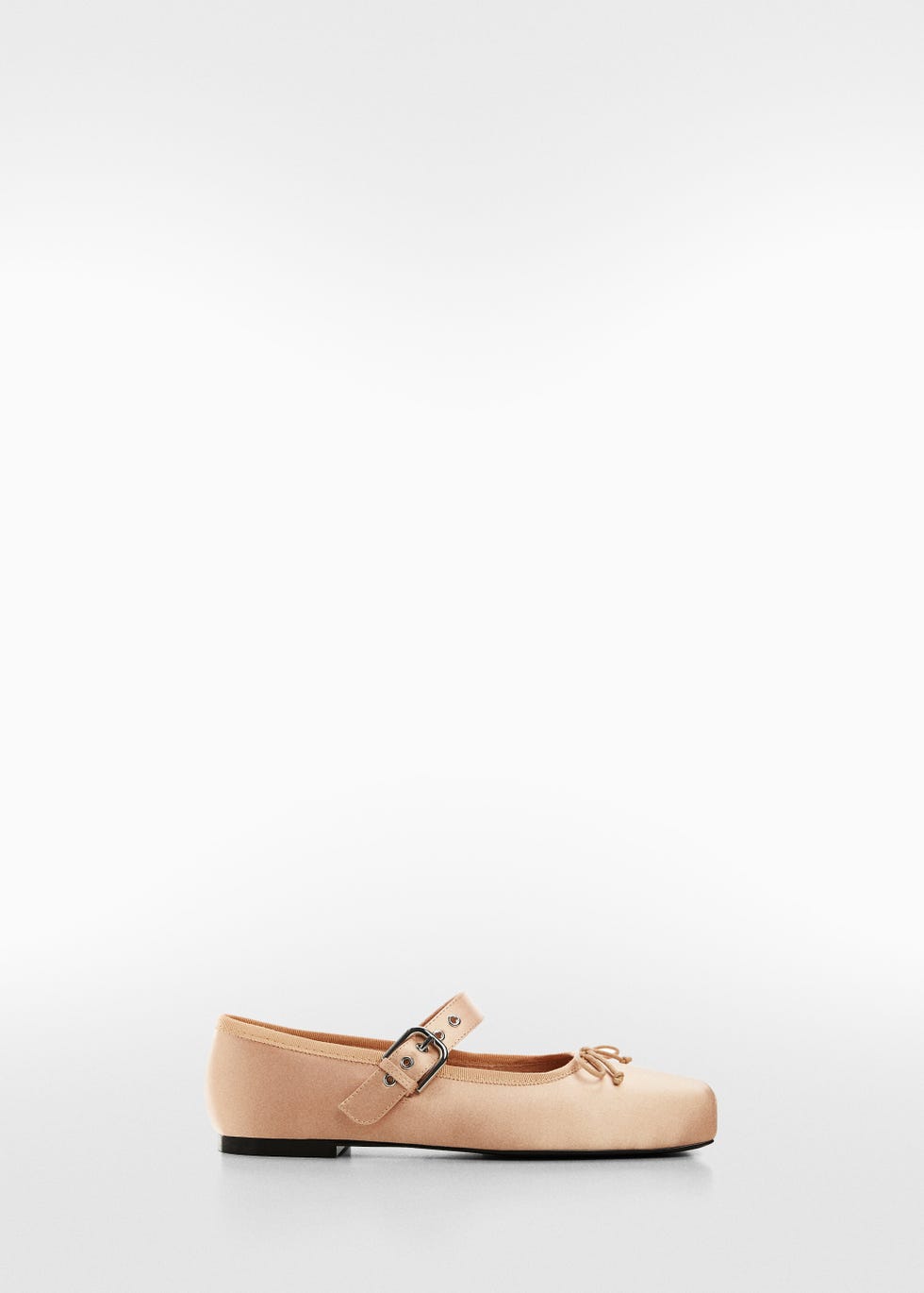 Buckled satin ballerinas