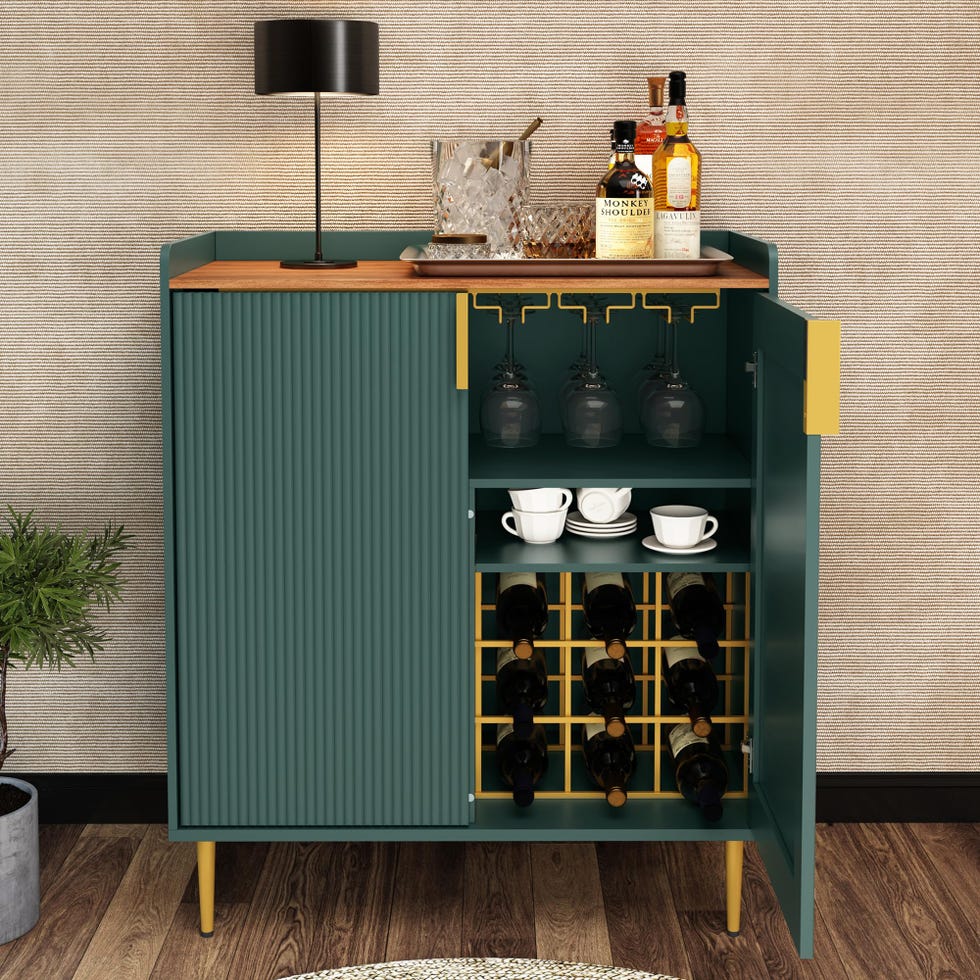 Coffee Bar Cabinet with Wine Racks