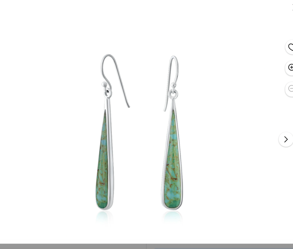 Turquoise Inlay Teardrop Earrings