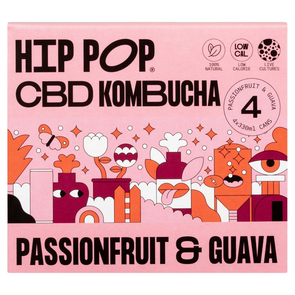 CBD Kombucha Passion Fruit & Guava, 4 x 330ml
