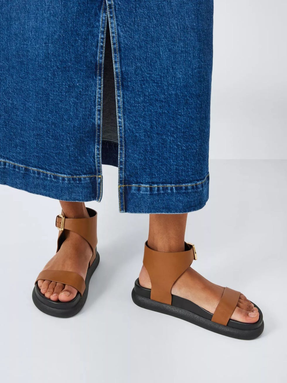 Lordie Leather Chunky Big Strap Footbed Sandals