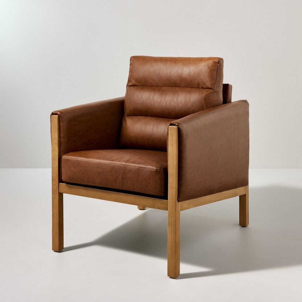 Faux Leather Armchair 