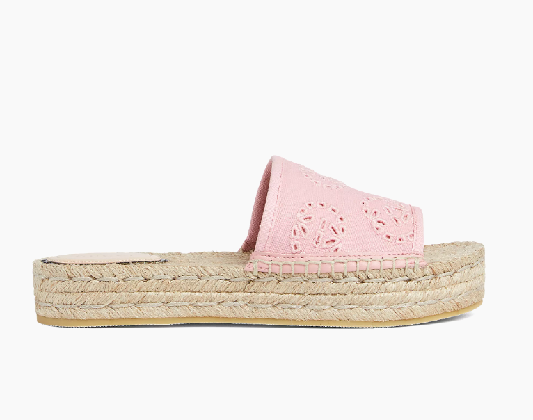 Damita Logo Eyelet Canvas Espadrilles