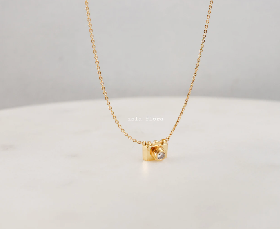 Dainty Crystal Camera Lens Necklace