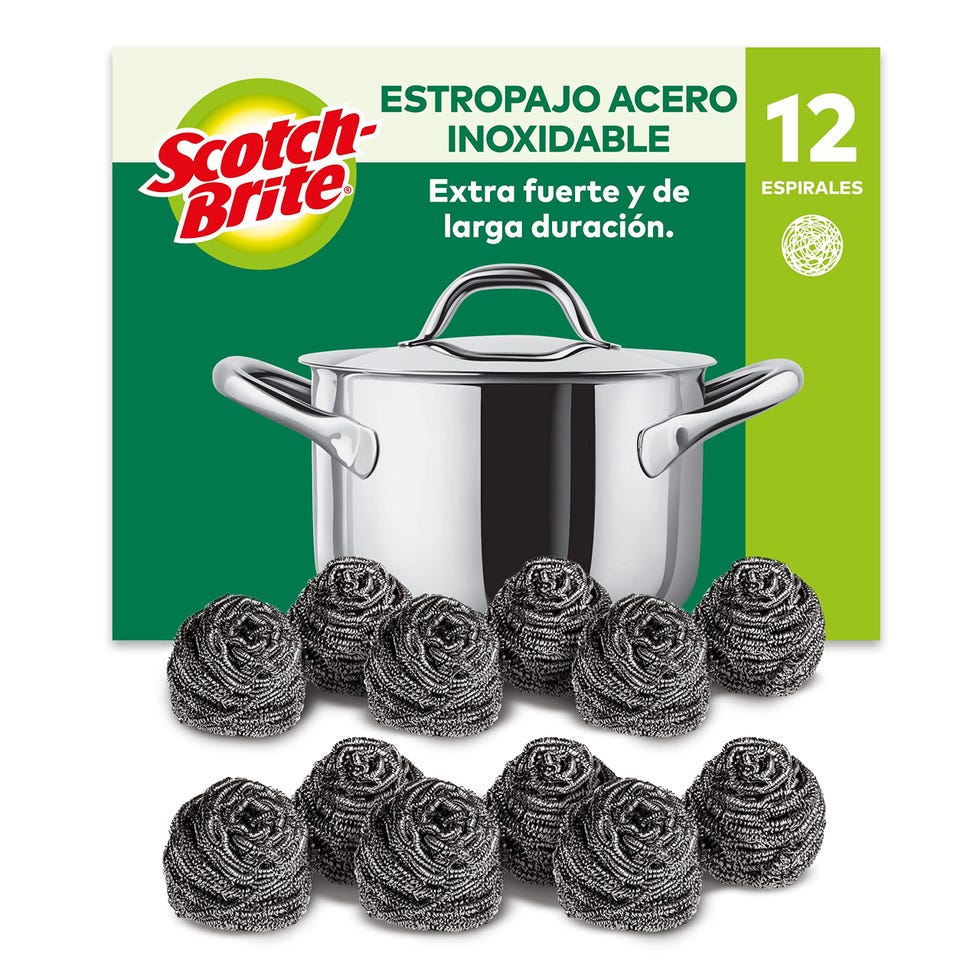 6 estropajos de acero inoxidable