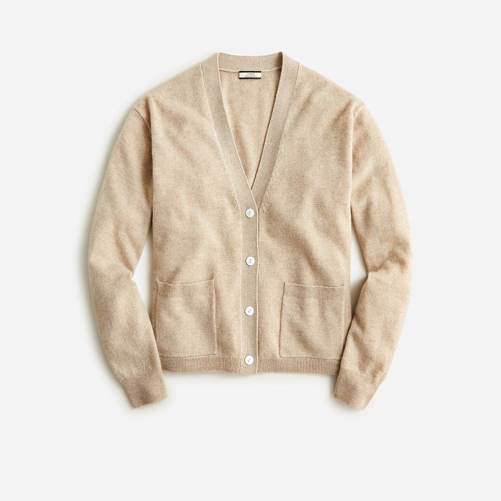 Cashmere Patch-Pocket Cardigan Sweater