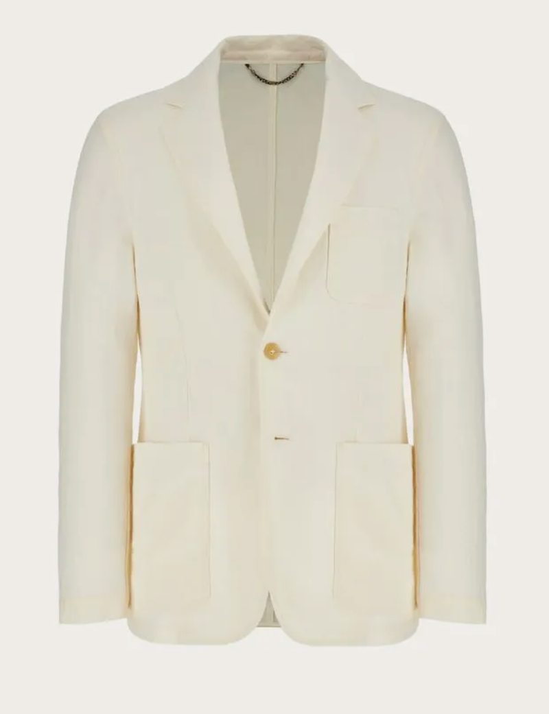 Casual Jacket in White Linen