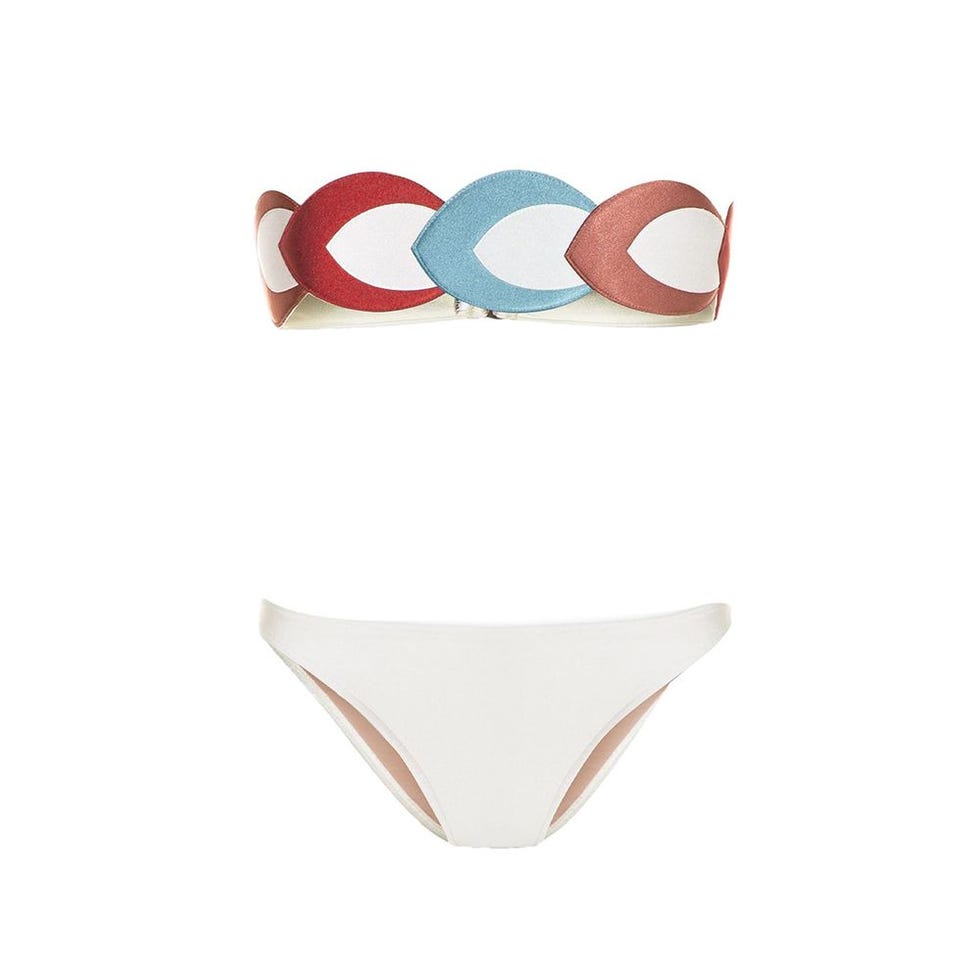 Vintage Orchid Colorful Strapless Bikini