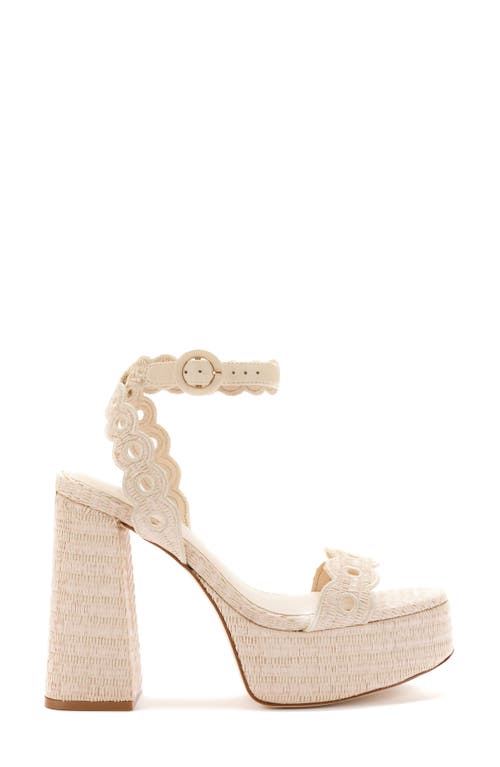Dolly Embroidered Raffia Platform Sandal