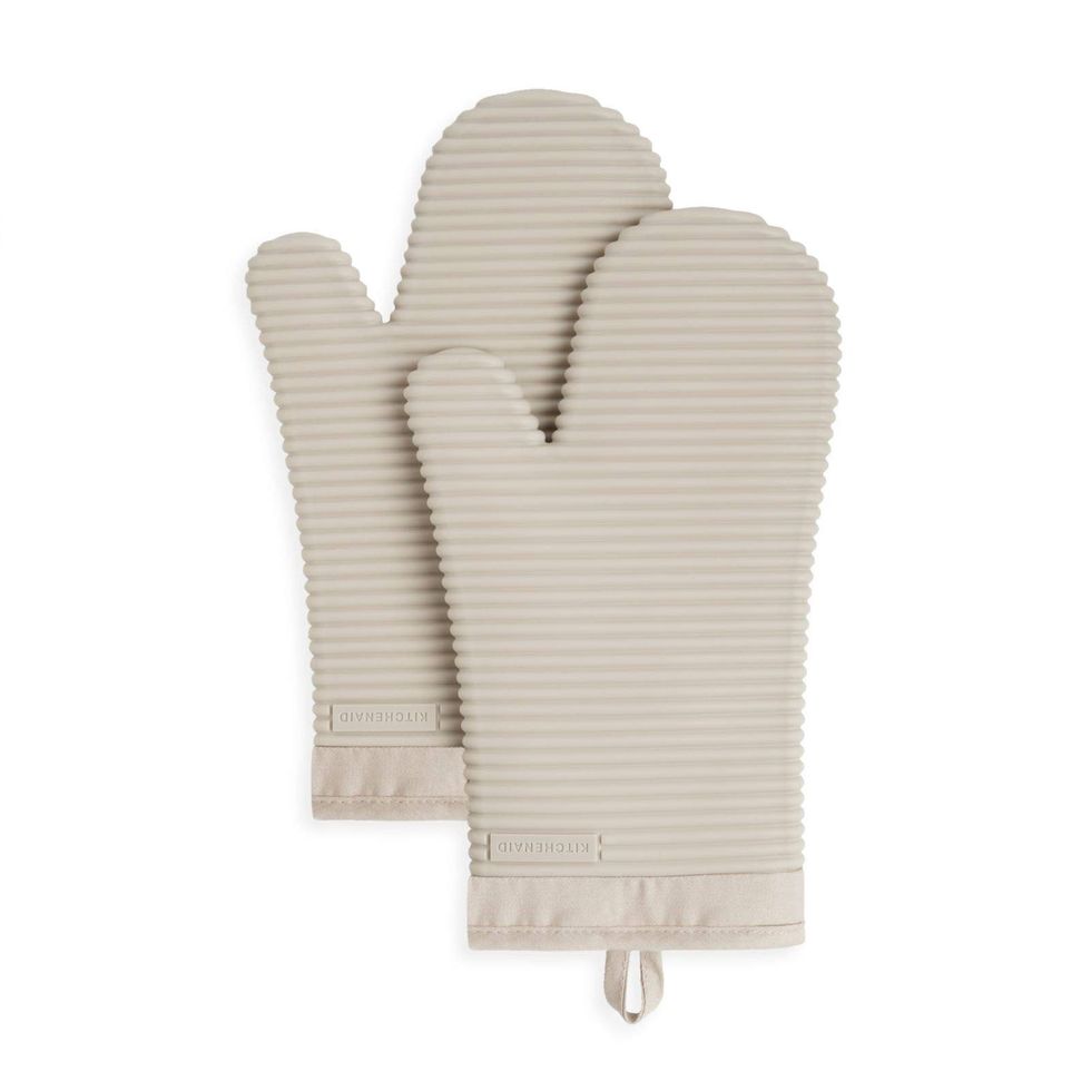 Ribbed Silicone Oven Mitt Set