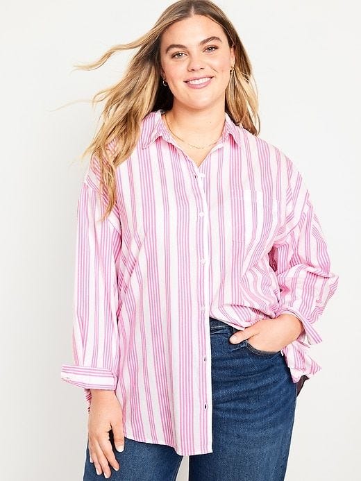 Oversized Button-Down Boyfriend Shirt