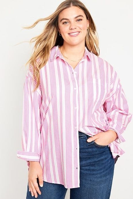 Oversized Button-Down Boyfriend Shirt Oversized Button-Down Boyfriend Shirt