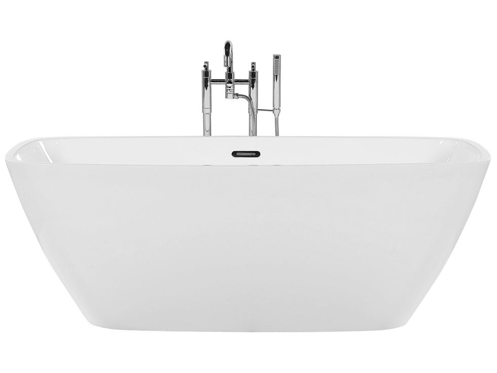 Vasca da Bagno Freestanding Acrilico Bianco Design Moderno 170 x 77 cm