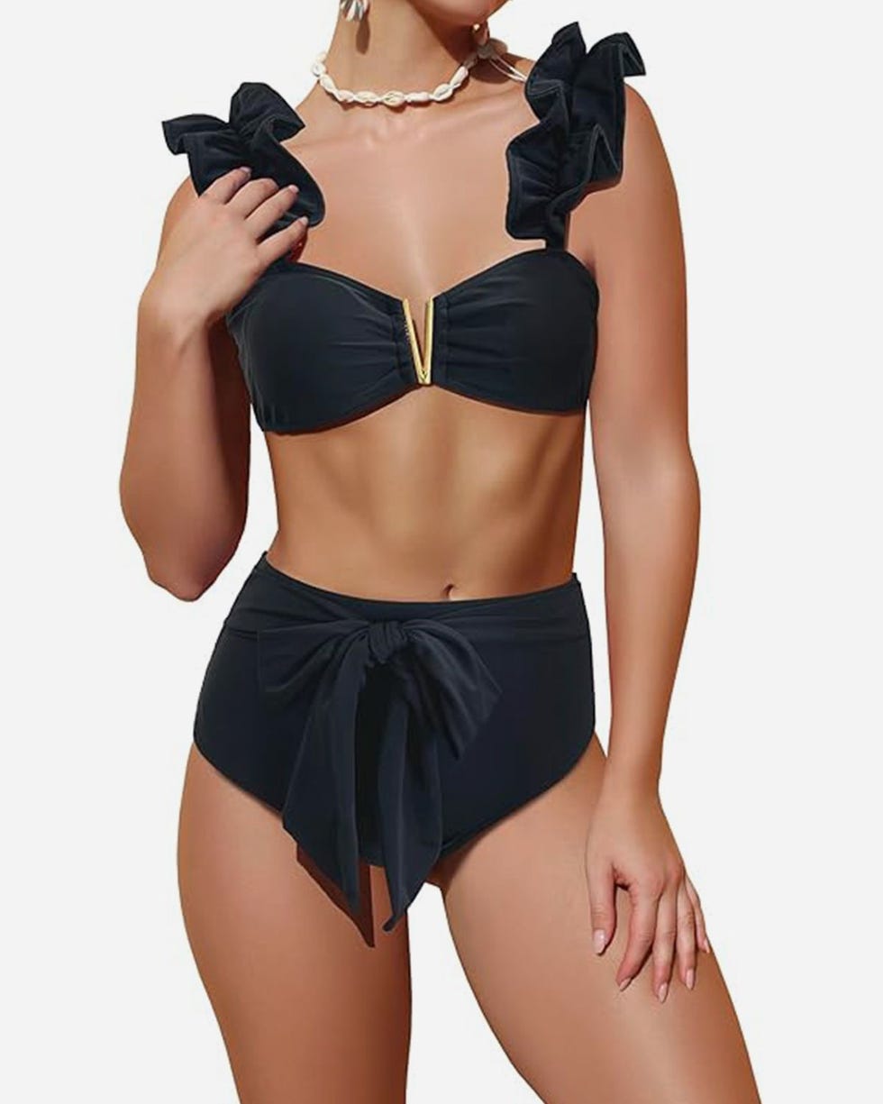 High Waisted Swimsuit Ruffle Bikini 