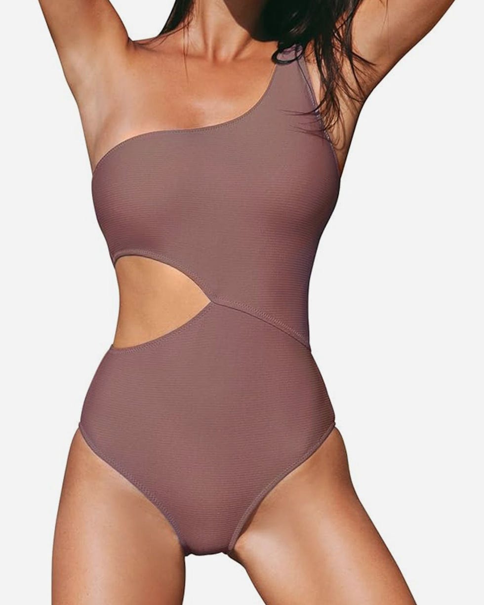 Candy Rain One Shoulder One-Piece Swimsuit