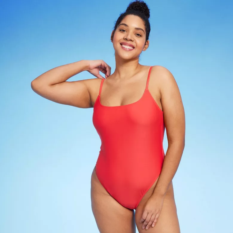 High-Leg Scoop-Back One-Piece Swimsuit