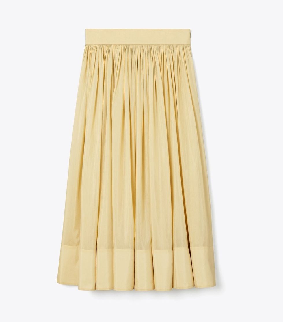 Cotton Silk Mid-Length Skirt