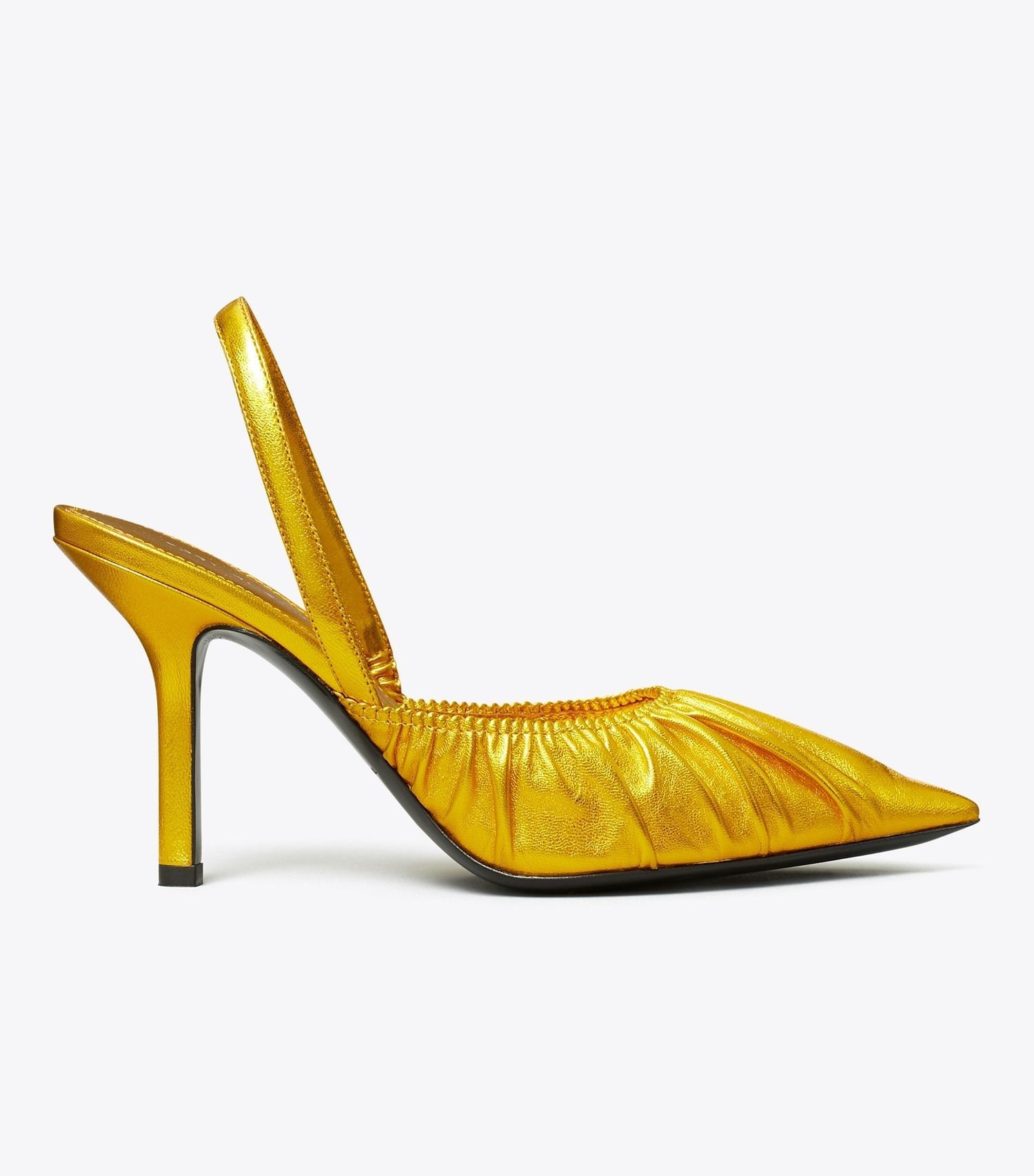 Tory good Burch slingback yellow satin side 8