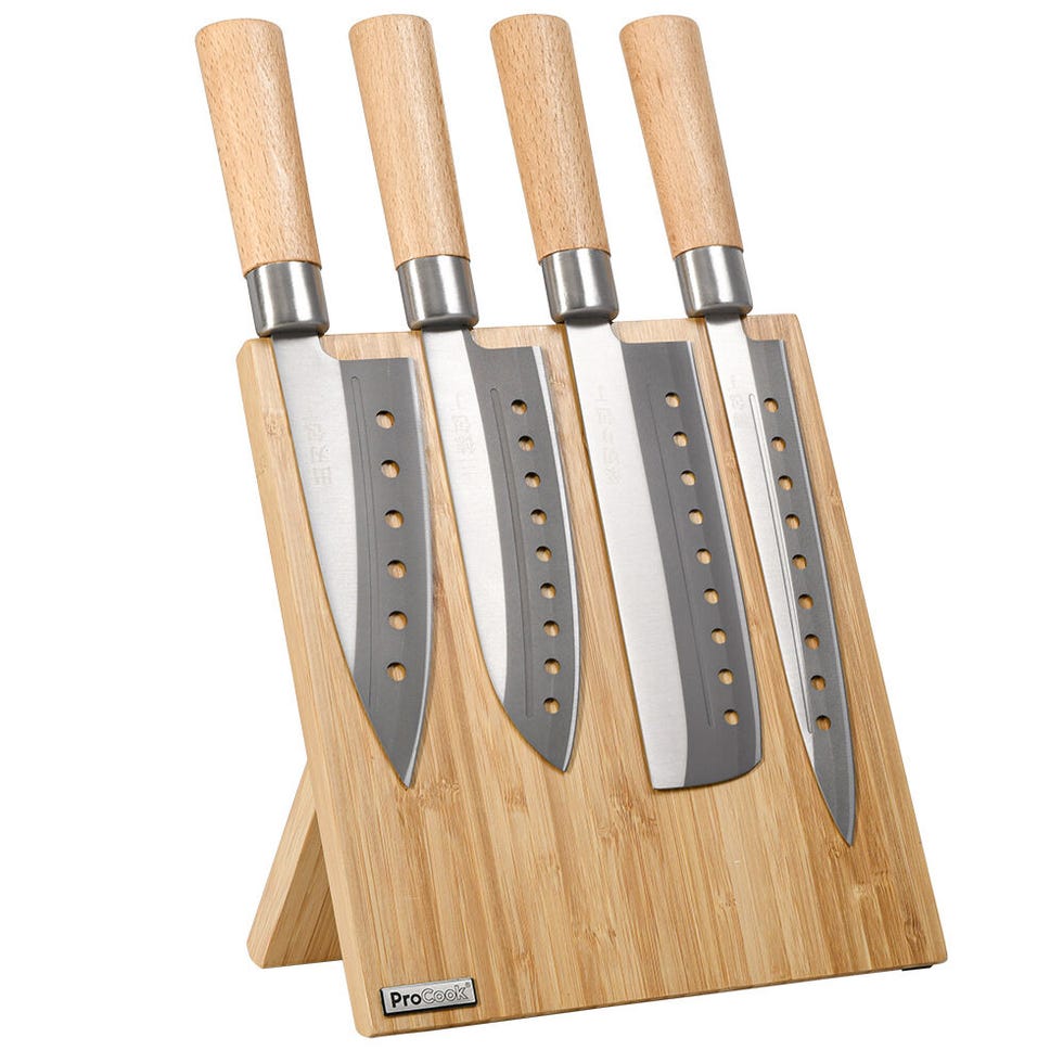 Japanese knife set (4 pieces) and magnetic block