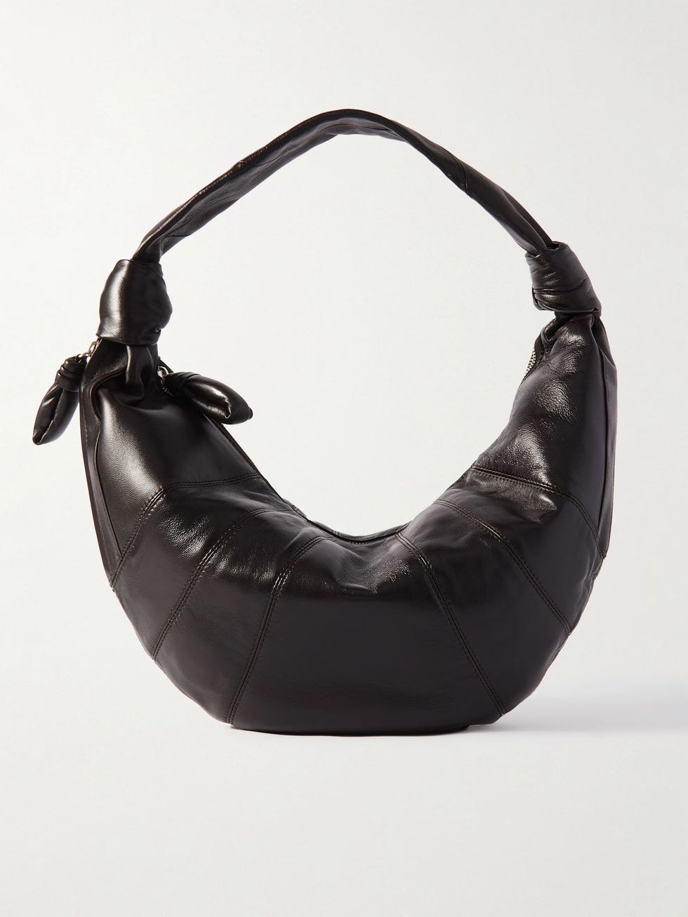 Fortune Croissant Knotted Leather Shoulder Bag