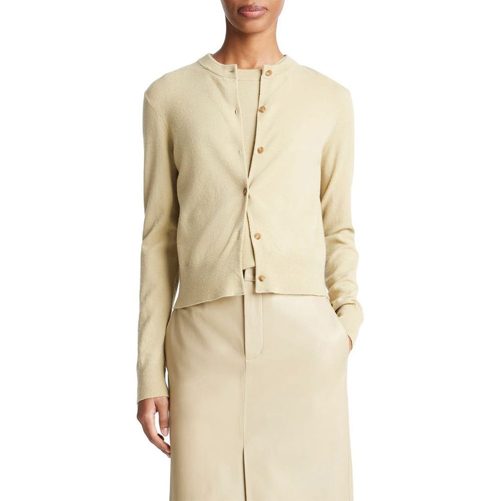 Wool & Cashmere Blend Button-Up Cardigan