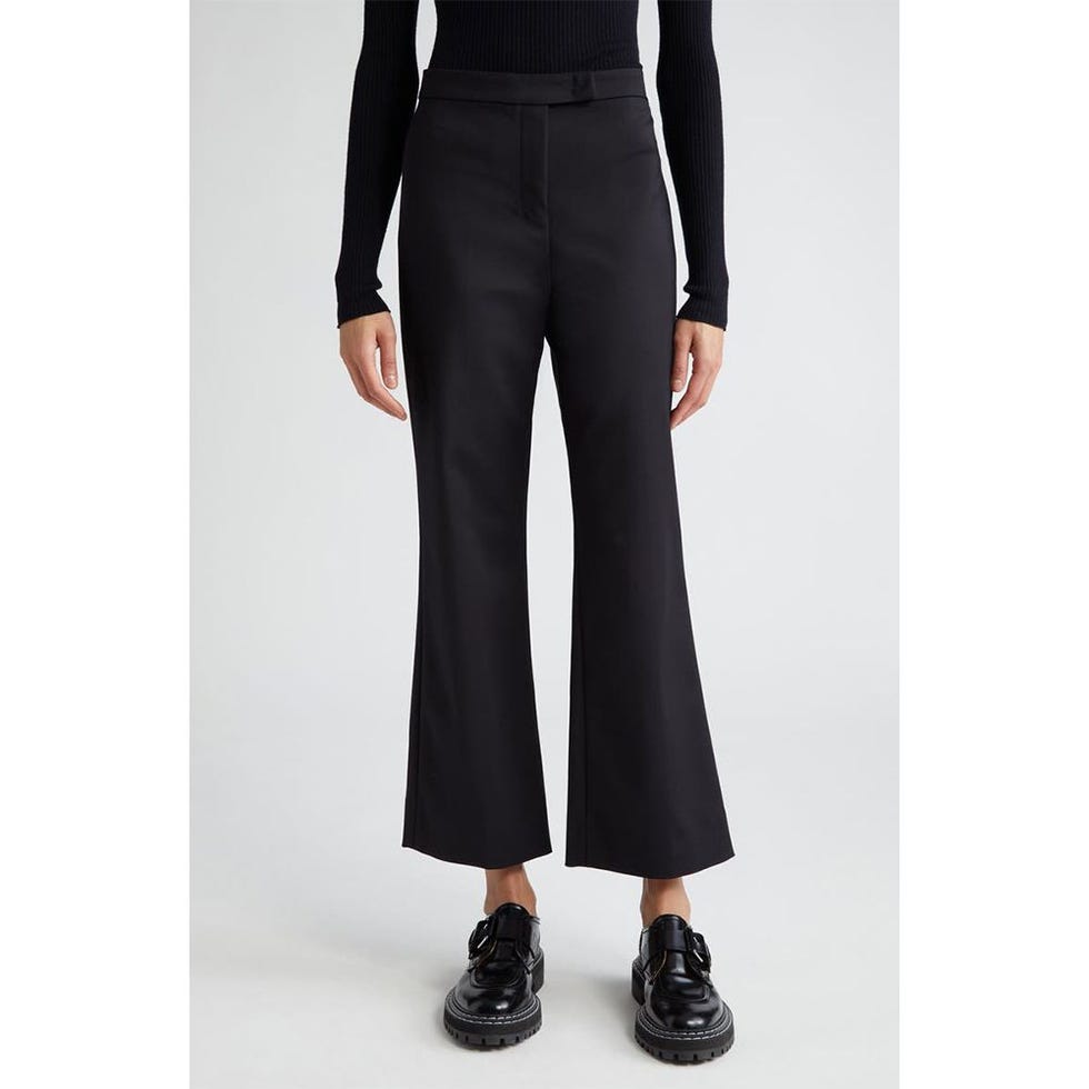 Nepeta Stretch Virgin Wool Flare Leg Ankle Trousers
