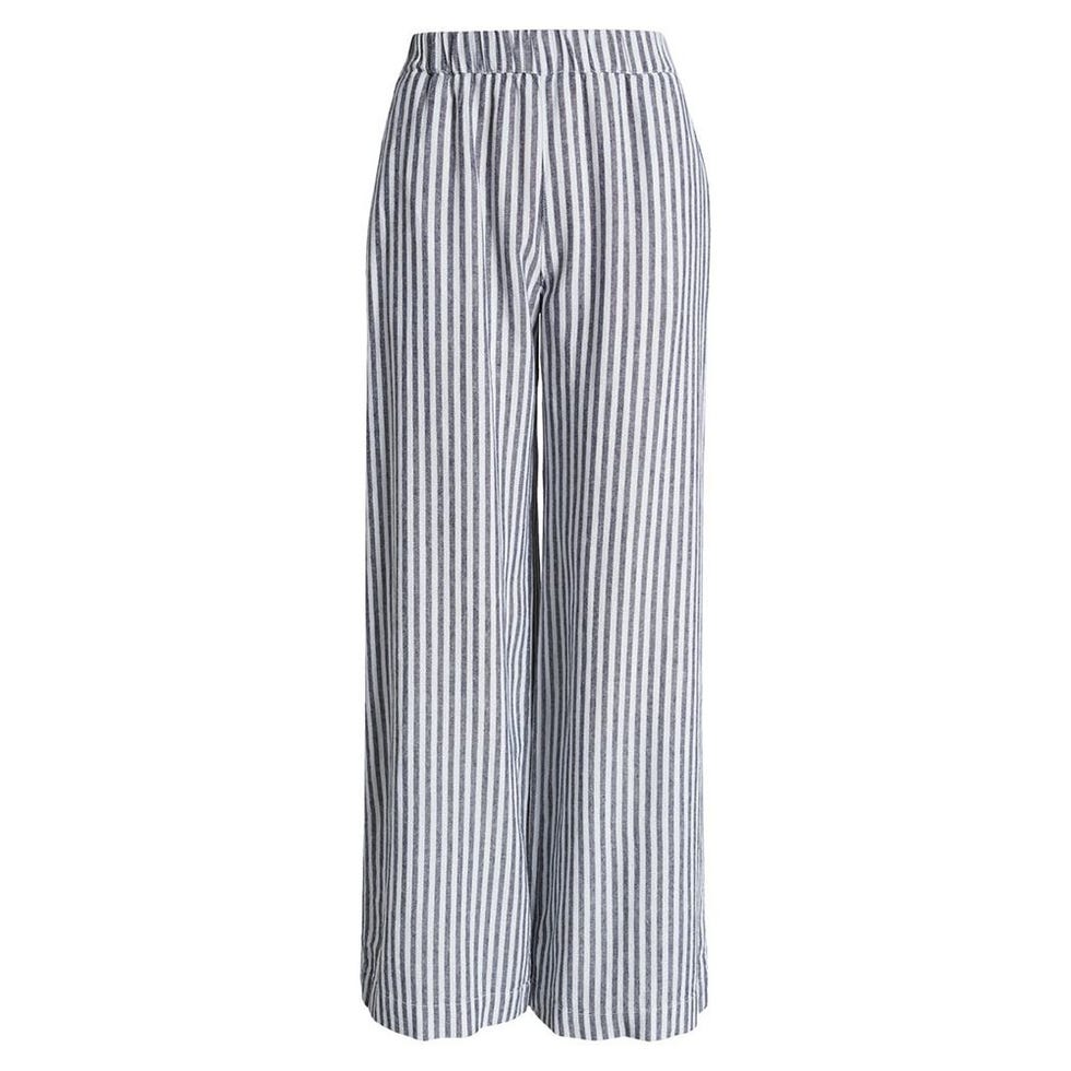Stripe Wide Leg Linen Blend Pants
