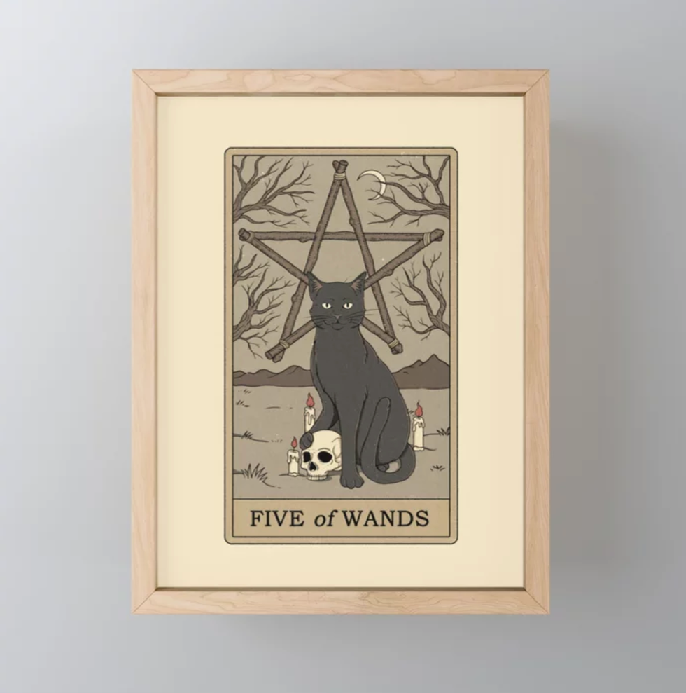 Five of Wands Framed Mini Art Print