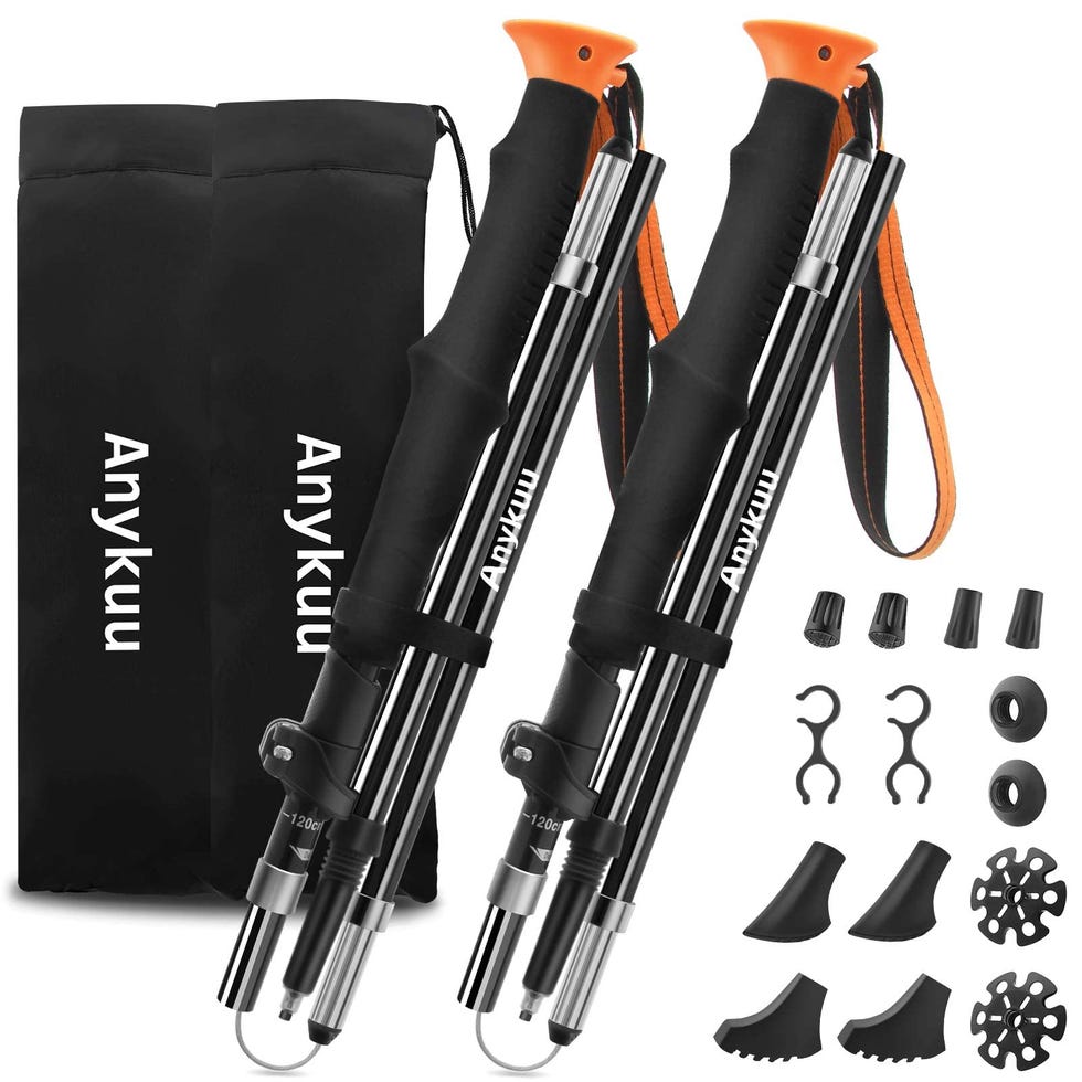 2 bastones de trail running de aluminio plegables