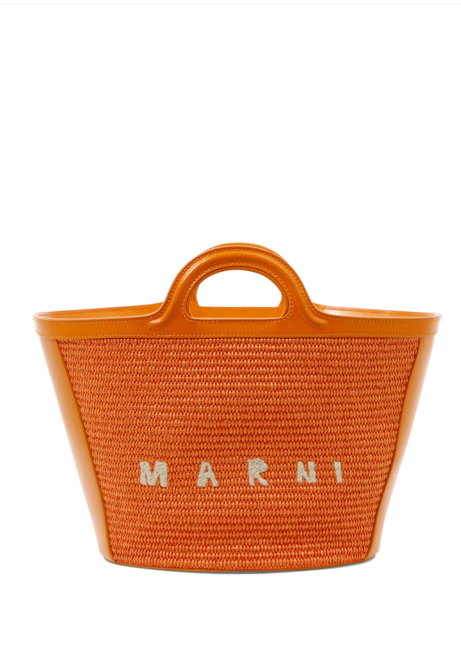 Tropicalia Small Leather Raffia-Effect Tote