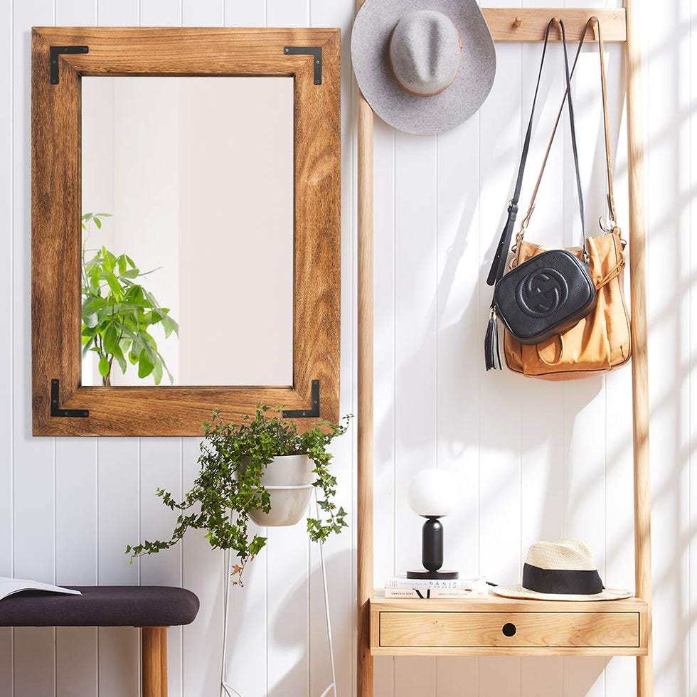 Rustic Wooden Framed Wall Mirror