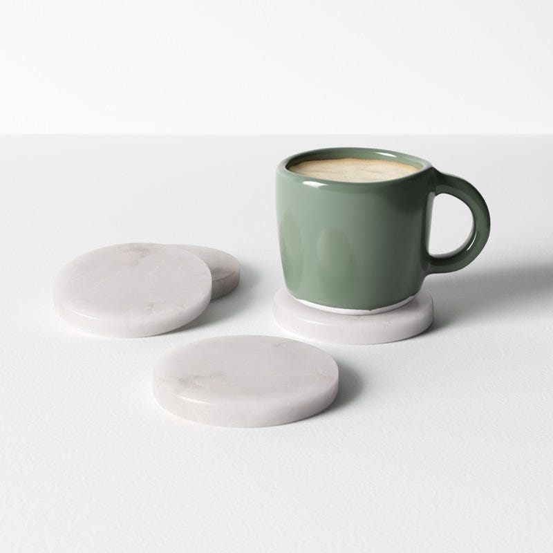 Marble Circle Coaster Set